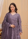 Purple Colour Rayon Printed Kurti With Pant Dupatta Wholesale Market In Surat Aaradhna 2037